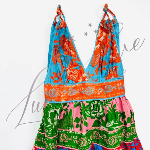 FARM RIO Mixed Lace Garden Midi Dress NWT - Picture 5 of 13